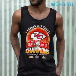 Chiefs Super Bowl Shirt Skyline LVII Champions Kansas City Chiefs Tank Top