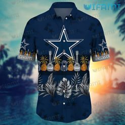 Cowboys Hawaiian Shirt Pineapple Guitar Tropical Leaf Dallas Cowboys Gift 2