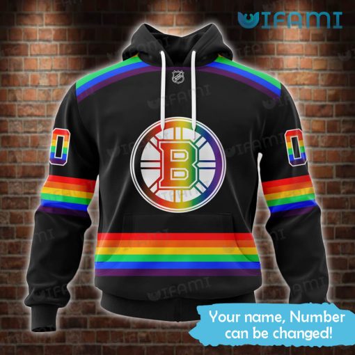 Custom Boston Bruins Hoodie 3D LGBT Pride Logo Bruins Gift