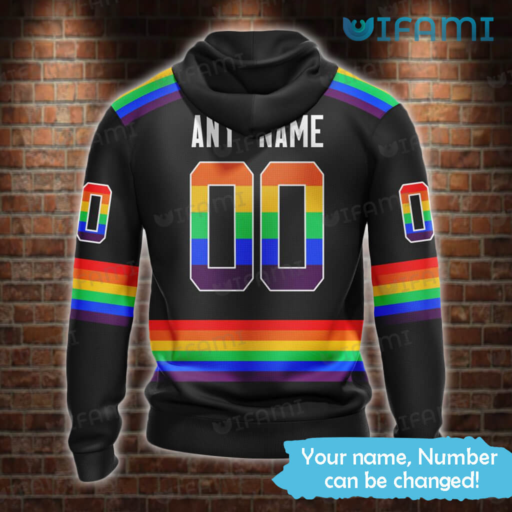 NHL Carolina Hurricanes Custom Name Number White LGBT Pride Jersey  Sweatshirt