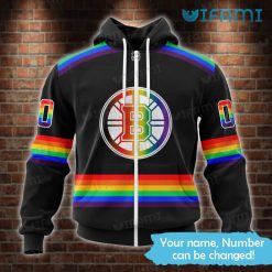 Custom Boston Bruins Hoodie 3D LGBT Pride Logo Bruins Zipper