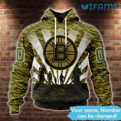 Custom Boston Bruins Hoodie 3D Military Camo Custom Bruins Gift