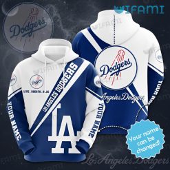 Custom Dodgers Hoodie 3D Live Breath Blue Los Angeles Dodgers Gift