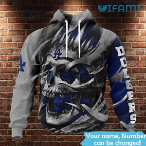 Custom Los Angeles Dodgers Hoodie 3D Skull AOP Dodgers Gift