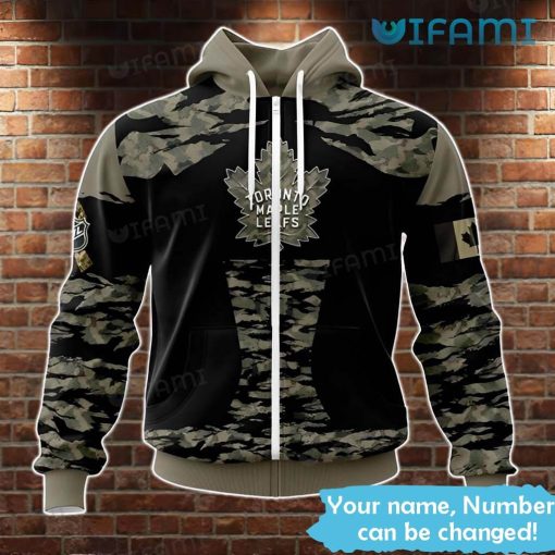 Custom Maple Leafs Hoodie 3D Army Camouflage Pattern Toronto Maple Leafs Gift