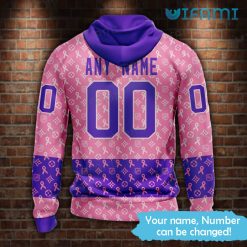 Custom Maple Leafs Hoodie 3D Fight Cancer LV Pattern Toronto Maple Leafs Present Back