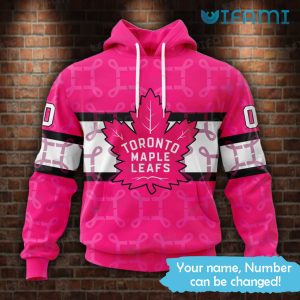 Custom Maple Leafs Hoodie Breast Cancer Support AOP Toronto Maple Leafs Gift