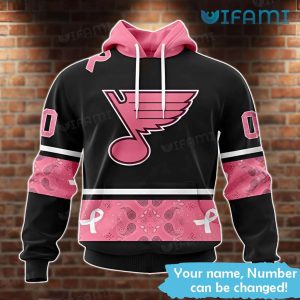 Custom St Louis Blues Hoodie 3D Breast Cancer Support St Louis Blues Gift