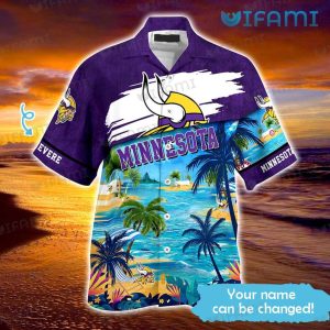 Custom Vikings Hawaiian Shirt Summer Beach Minnesota Vikings Gift