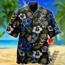 Dallas Cowboys Hawaiian Shirt Pineapple Skull Tropical Leaf Cowboys Gift 2