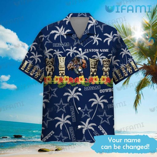 Dallas Cowboys Hawaiian Shirt Tiki Tribal Mask Mascot Custom Cowboys Gift