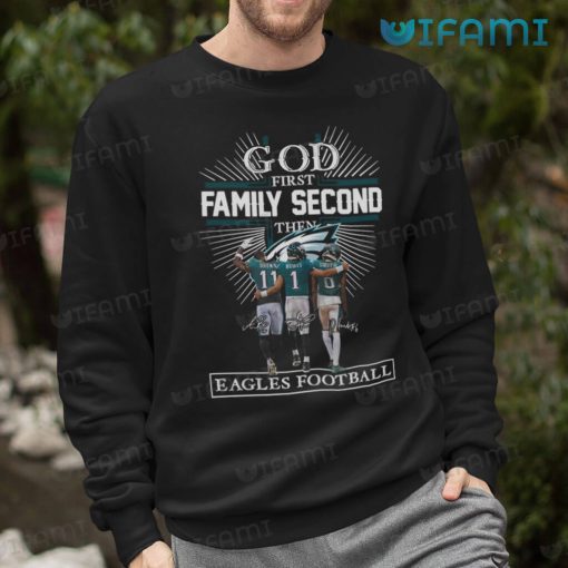 Devonta Smith Shirt God First Family Second Brown Hurts Smith Eagles Gift