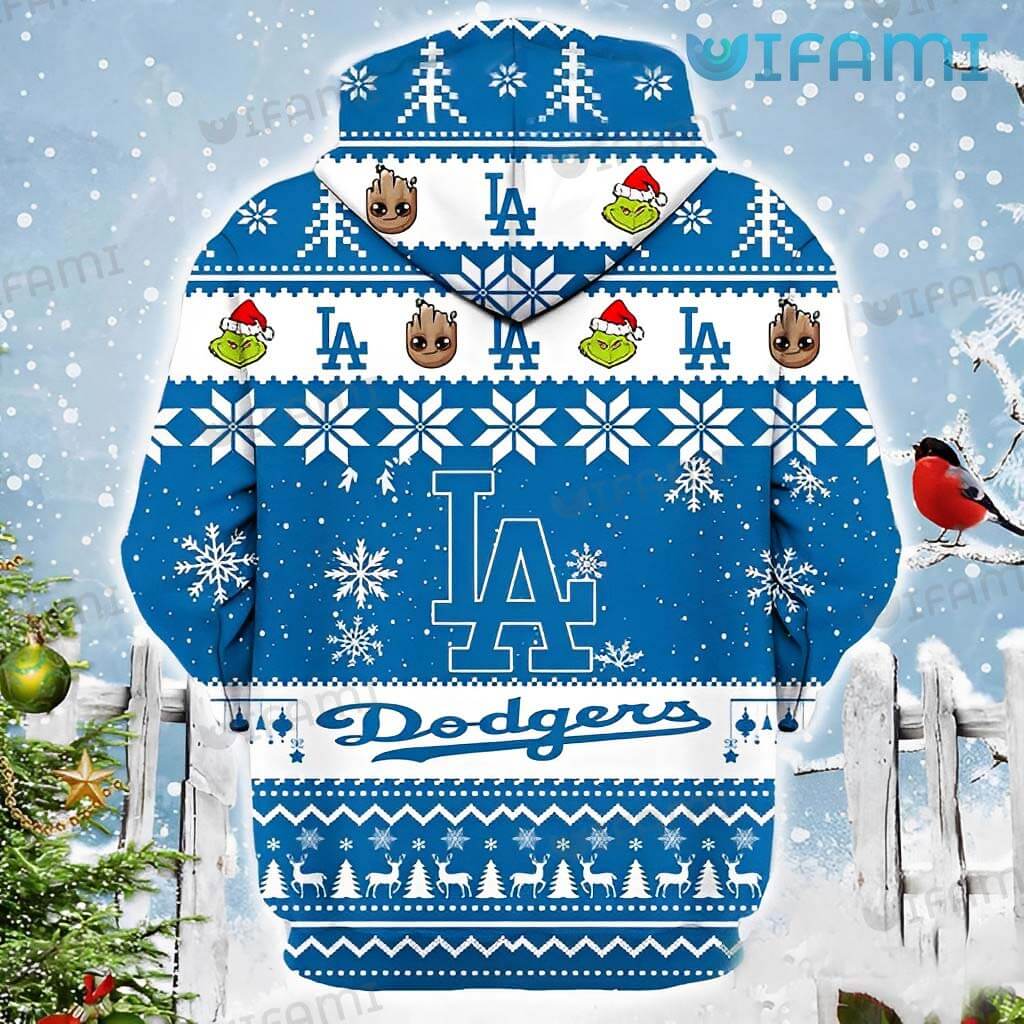 Dodgers Hoodie 3D Baby Groot Grinch Christmas Los Angeles Dodgers Gift