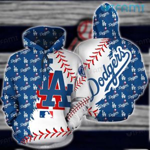 Dodgers Hoodie 3D Baseball Stitches Logo Pattern Los Angeles Dodgers Gift