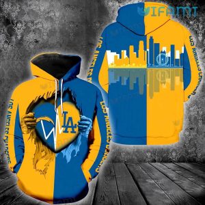 Dodgers Hoodie 3D Chargers Tearing Through Skyline Los Angeles Dodgers Gift