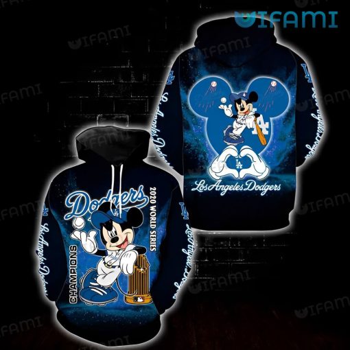 Dodgers Hoodie 3D Mickey Mouse Trophy Los Angeles Dodgers Gift