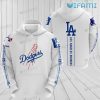 Dodgers Hoodie 3D White MLB Logo Los Angeles Dodgers Gift