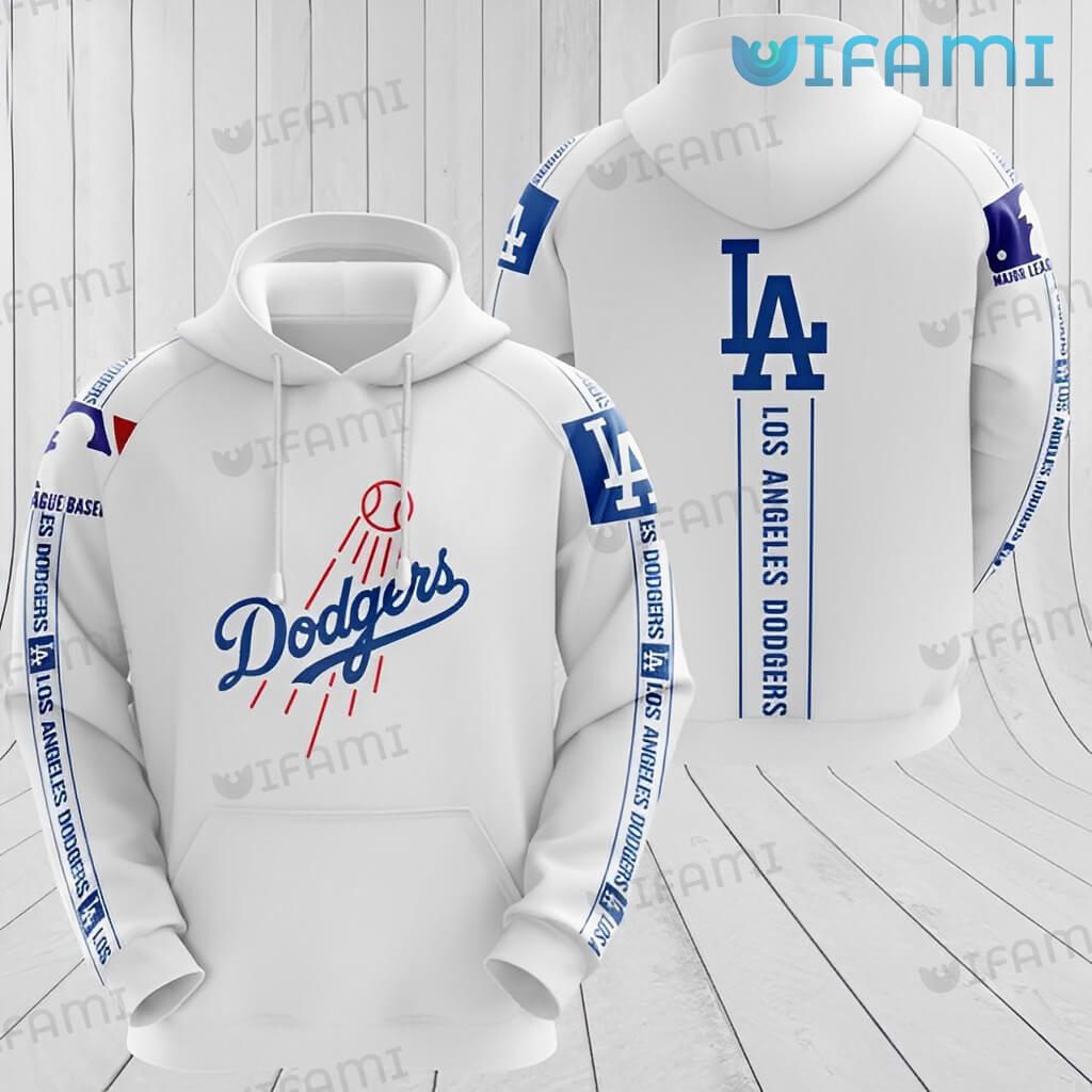 Dodgers Hoodie 3D White MLB Logo Los Angeles Dodgers Gift - Personalized  Gifts: Family, Sports, Occasions, Trending