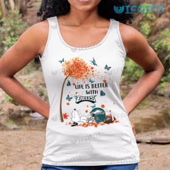 Eagles Shirt Snoopy Fall Tree Life Is Better With Philadelphia Eagles Tank Top