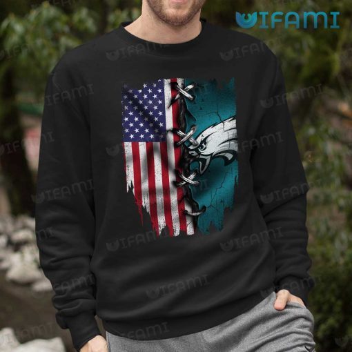 Eagles Shirt USA Flag Stitches Logo Philadelphia Eagles Gift