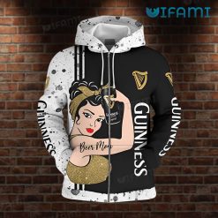 Guinness Hoodie 3D Beer Mom Mama Needs Her Guinness Beer Present Front