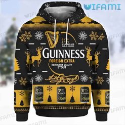 Guinness Hoodie 3D Foreign Extra Stout Christmas Guinness Beer Gift