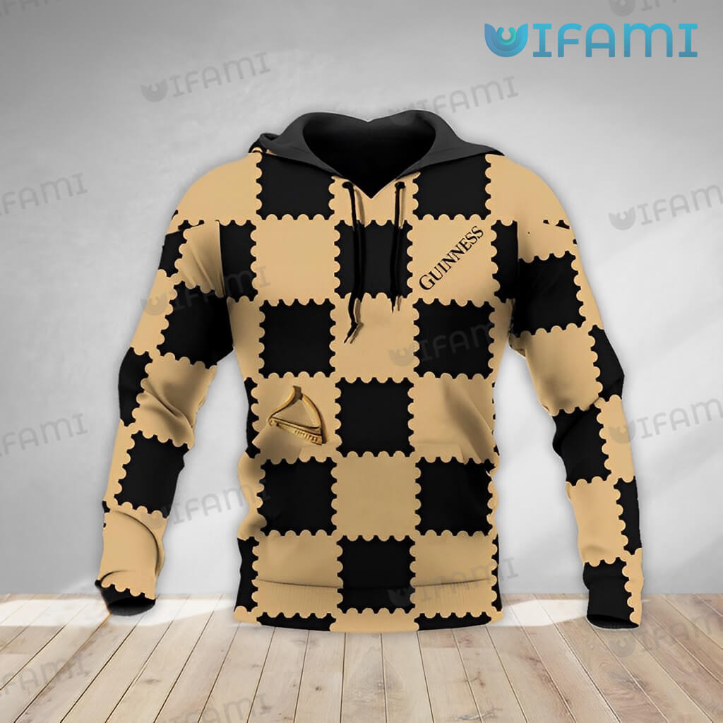 Classic Guinness 3D Gingham Pattern AOP Hoodie Guinness Beer Gift