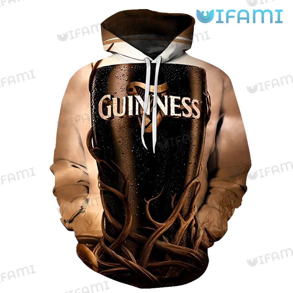 Guinness Hoodie 3D Graphic Design Logo Guinness Beer Gift