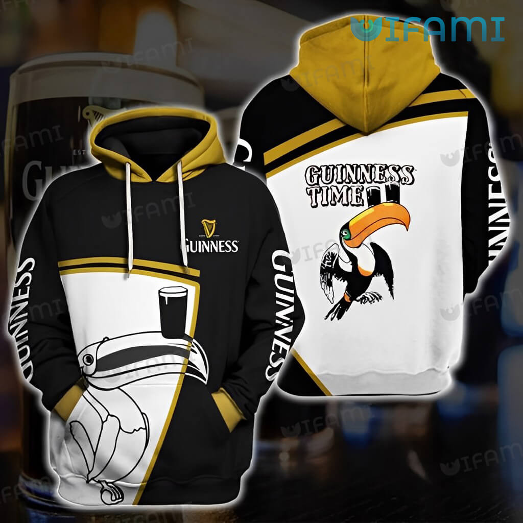 Cute Guinness Toco Toucan Guinness Time 3D Hoodie  Guinness Beer Gift