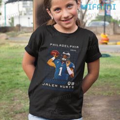 Jalen Hurts Shirt QB Square Pattern Philadelphia Eagles Kid Tshirt