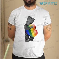 LGBT Shirt Baby Groot Hug Rainbow Heart LGBT Gift