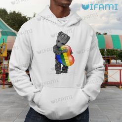 LGBT Shirt Baby Groot Hug Rainbow Heart LGBT Gift