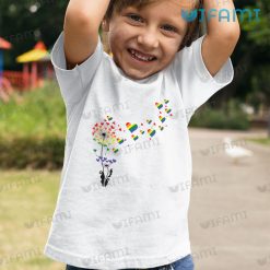 LGBT Shirt Dandelion Flower With Hearts LGBT Kid Tshirt