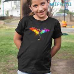 LGBT Shirt Rainbow Dragon Color Splash LGBT Kid Tshirt