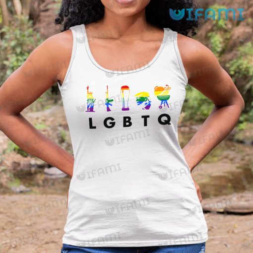 LGBTQ Tshirt Liberty Guns Beer Trump BBQ LGBTQ Gift