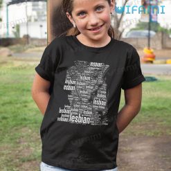 Lesbian Shirt Kissing Typography LGBTQ Kid Tshirt