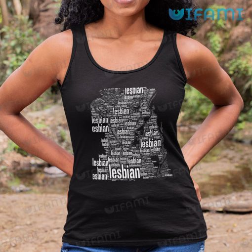 Lesbian Shirt Kissing Typography LGBTQ Gift