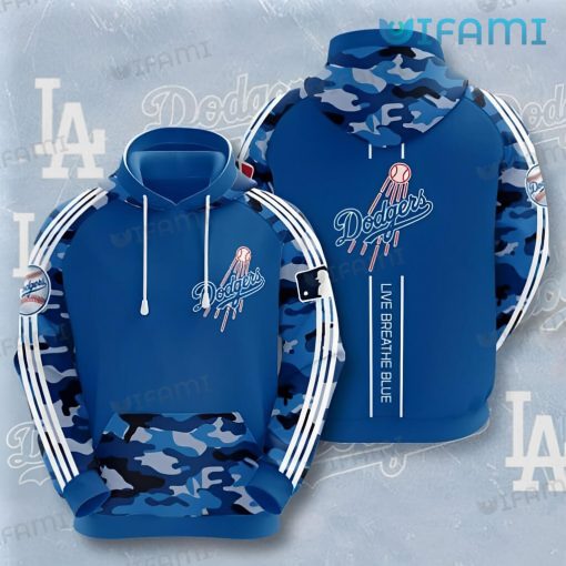 Los Angeles Dodgers Hoodie 3D Blue Camo AOP Dodgers Gift