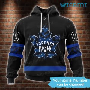 Maple Leafs Hoodie 3D Black Alternate Blue Custom Toronto Maple Leafs Gift