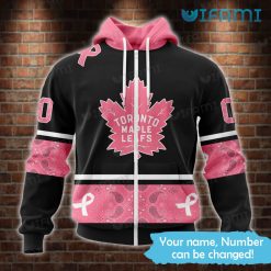 Maple Leafs Hoodie 3D Fight Cancer Pink Paisley Custom Toronto Maple Leafs Zipper
