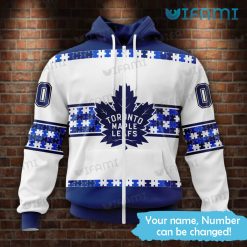 Maple Leafs Hoodie Support For Autism Awareness AOP Personalized Toronto Maple Leafs Zipper