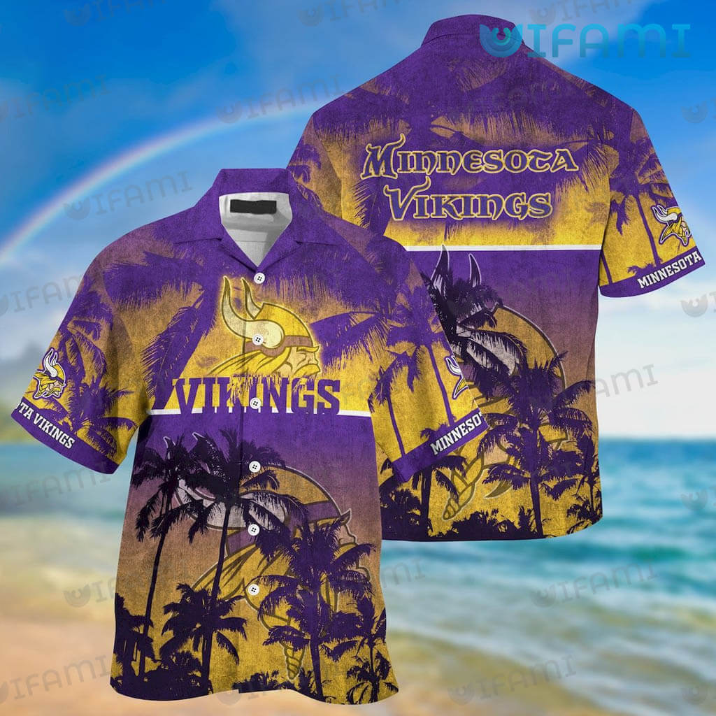 Minnesota Vikings Hawaiian Shirt Coconut Tree Vikings Gift