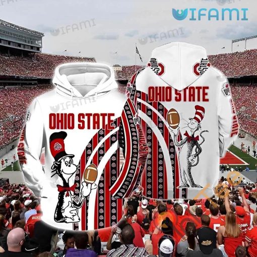 Ohio State Hoodie 3D Cat In The Hat Football Ohio State Buckeyes Gift