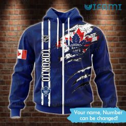 Personalized Maple Leafs Hoodie 3D Canada Flag Maple Leafs Zip Up