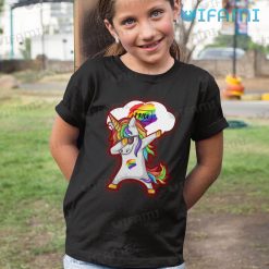 Pride Shirt Unicorn Dabbing In Sunglasses Pride Kid Tshirt