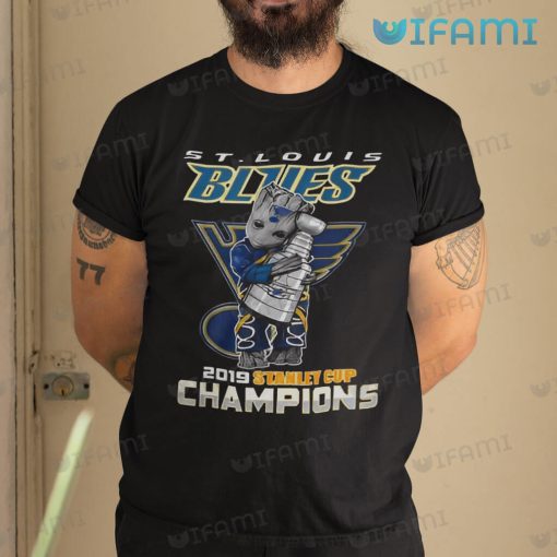 STL Blues Shirt Groot Hug Stanley Cup Champions 2019 St Louis Blues Gift