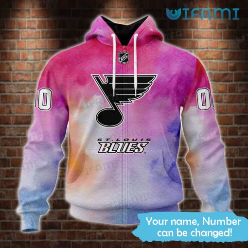 St Louis Blues Hoodie 3D I Pink I Can Breast Cancer Personalized St Louis Blues Gift