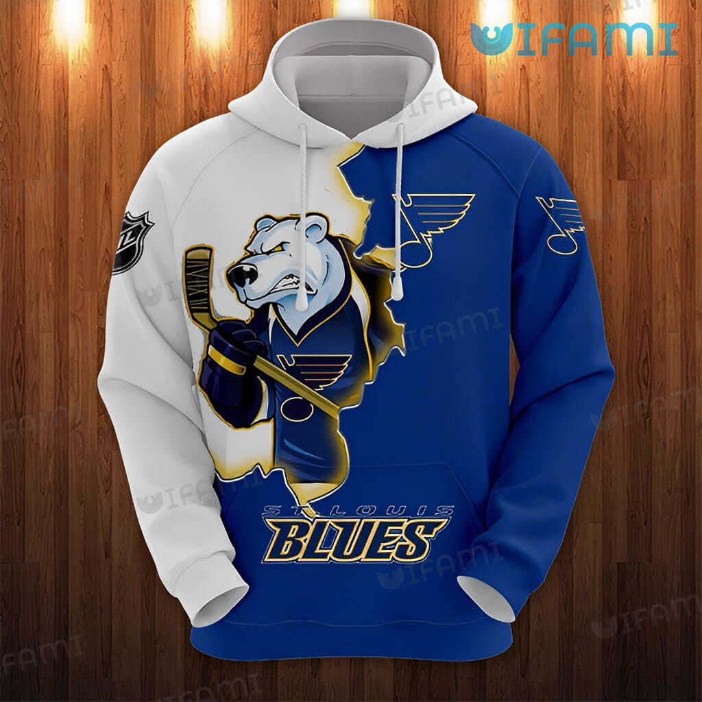 St Louis Blues Hoodie 3D Louie Mascot St Louis Blues Gift - Personalized  Gifts: Family, Sports, Occasions, Trending