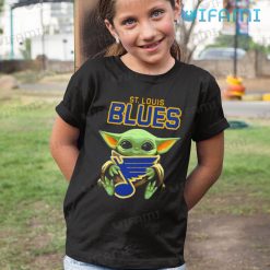 St Louis Blues Shirt Baby Yoda Hug Logo St Louis Blues Kid Shirt