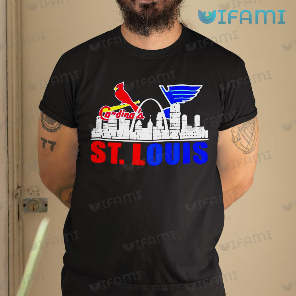 St. Louis Cardinals St. Louis Blues St. Louis City SC logo St. Louis  skyline 2023 shirt, hoodie, sweater, long sleeve and tank top
